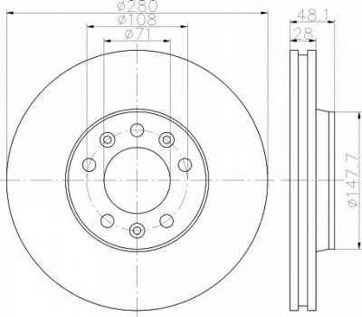 HELLA PAGID 8dd355113661 -  Тормозной диск